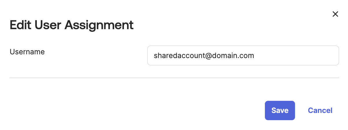 Edit User Assignment