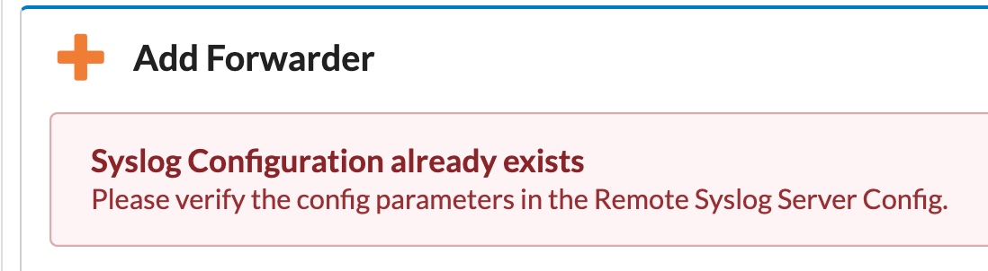 Syslog Configuration already exists