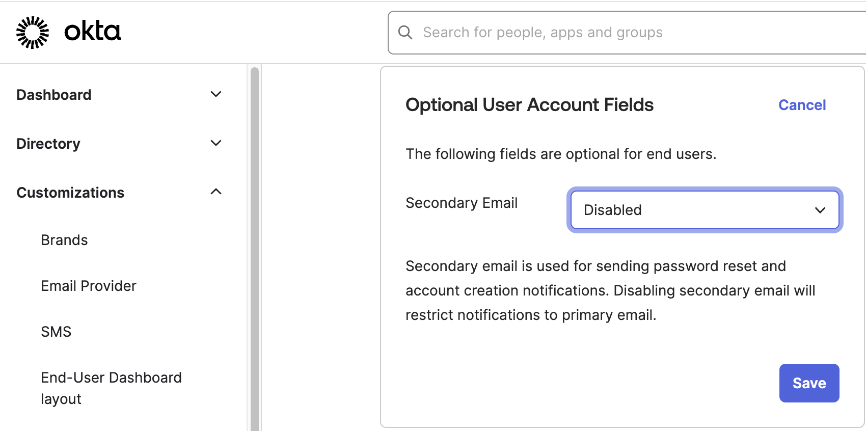 Optional User Account Fields