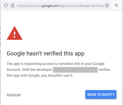 Error message