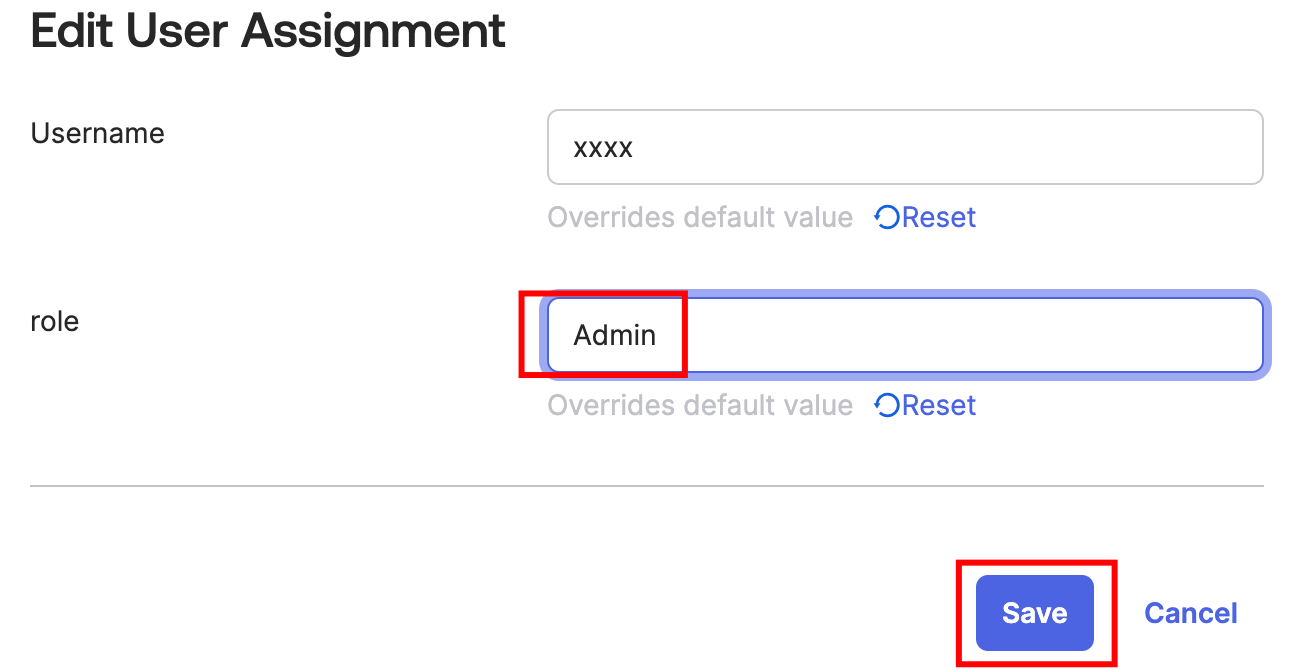 edit user assignment