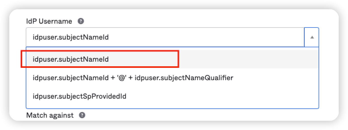 idpuser.subjectNameid