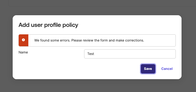 Add user profile policy