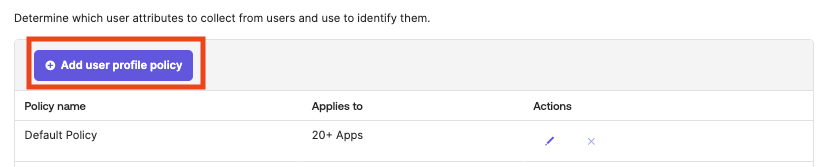 Add user profile policy