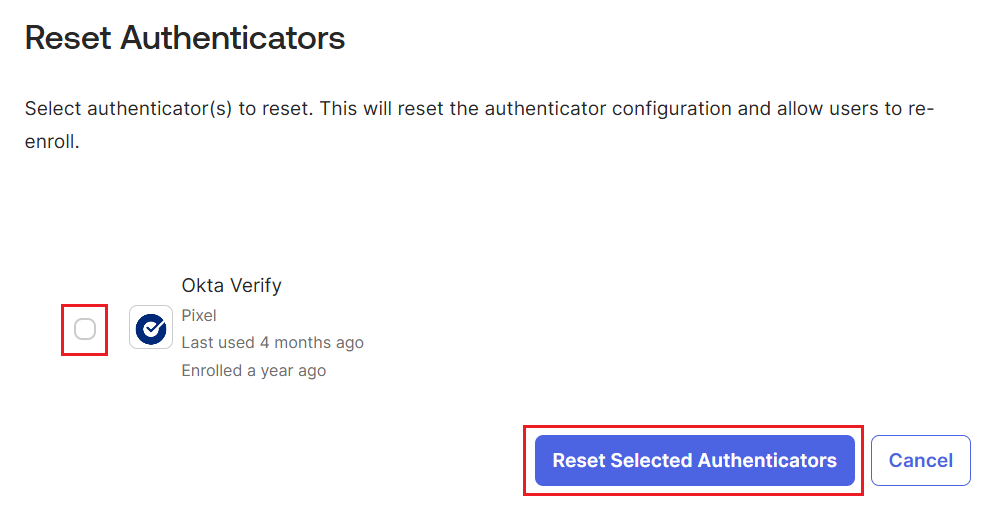 Reset Okta Verify