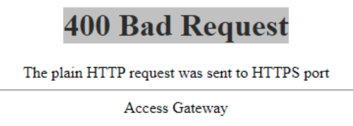 '400 Bad Request" Error