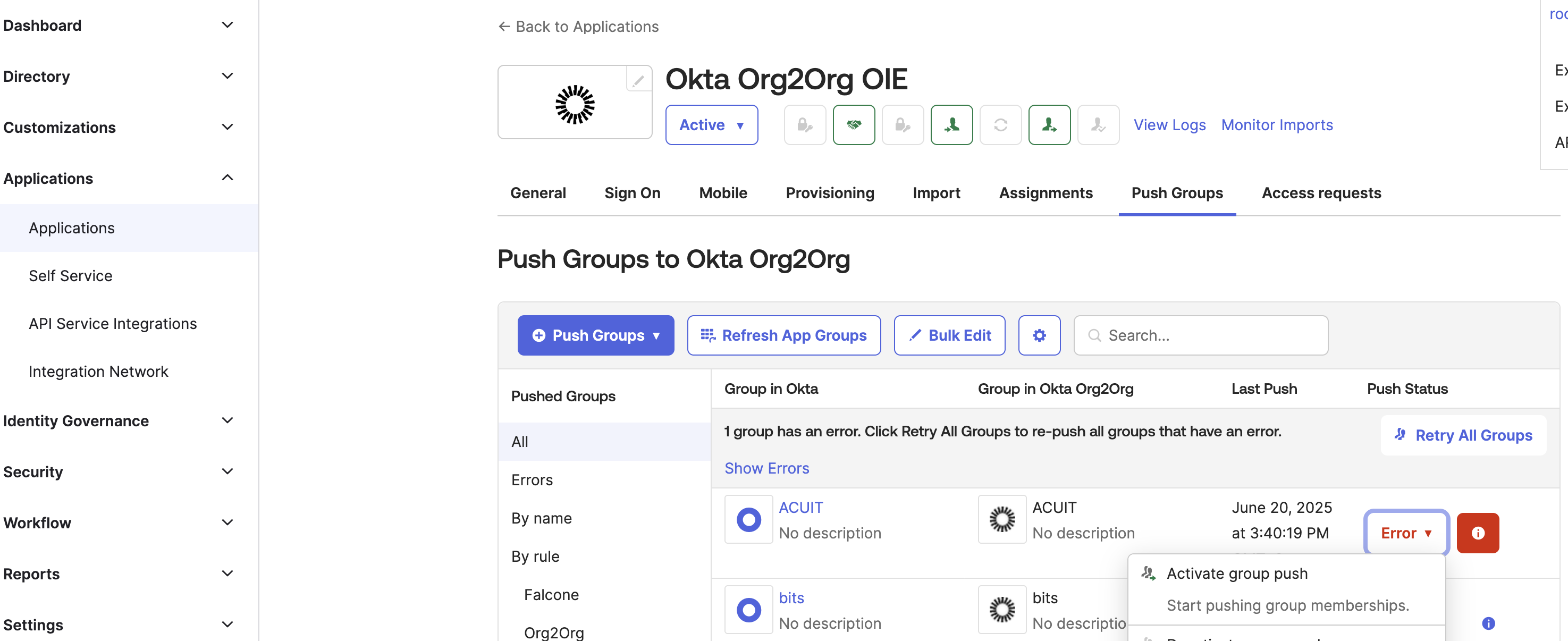 Push Groups