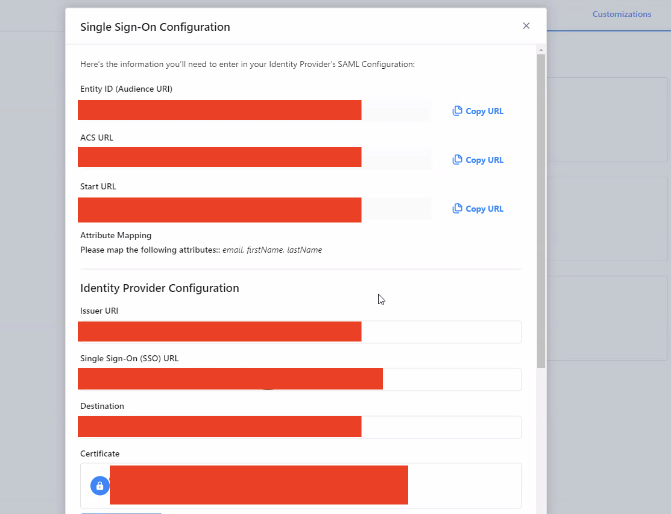 SSO configuration