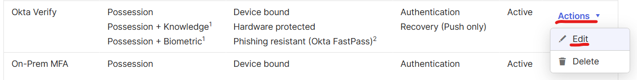 Authenticator Configuration
