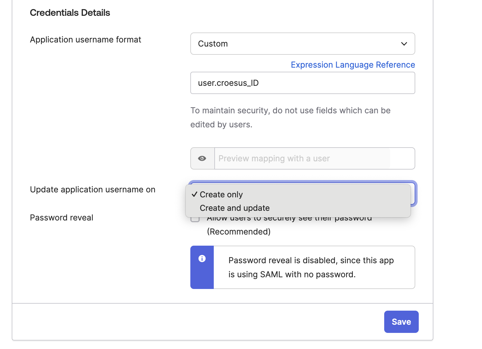 "&nbsp;Update application username on" setting