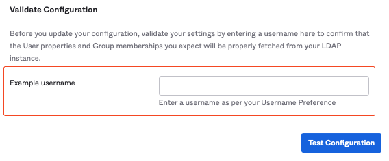 "Test Configuration" button