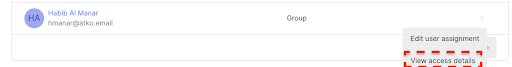 "View access details" option