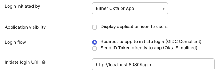 OIDC app configuration