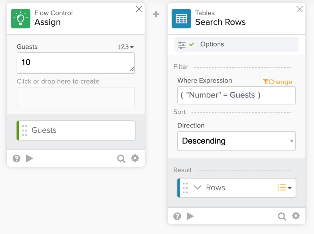 Tables – Search Rows