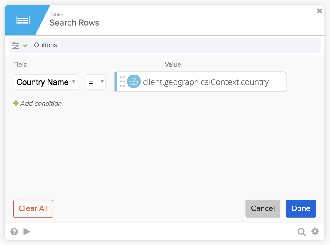 Search rows