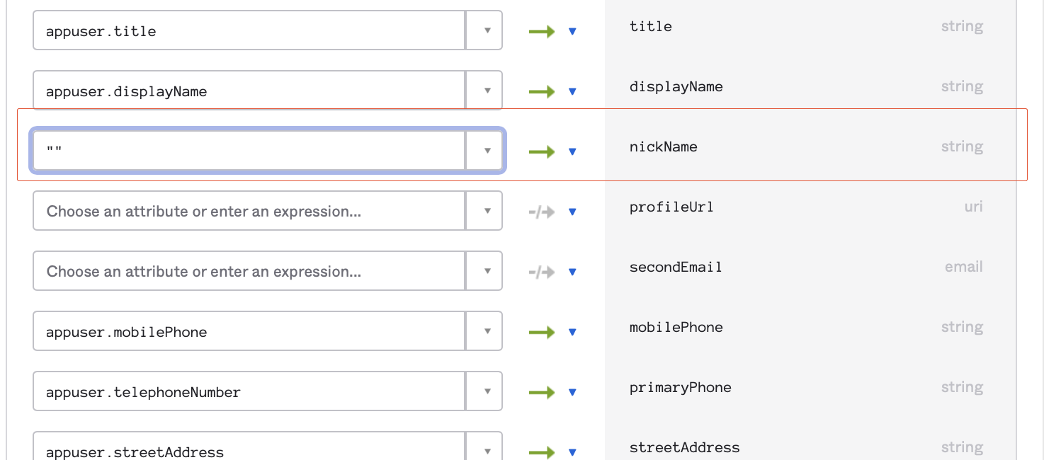 Attribute mapping