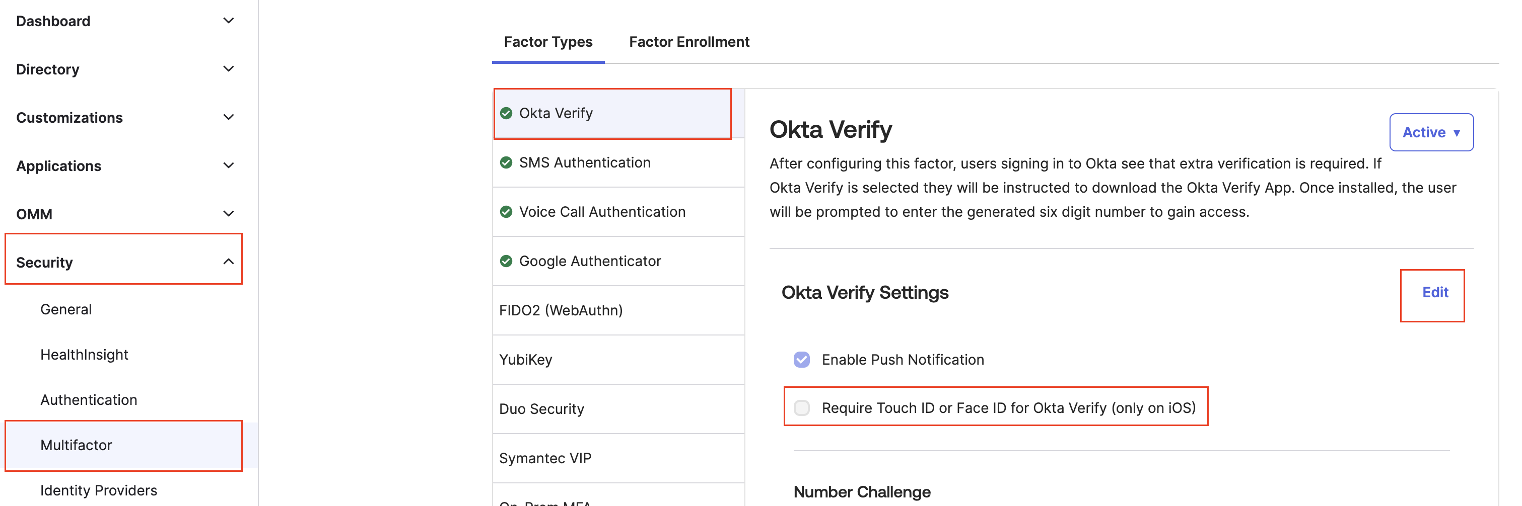 Disable "Require Touch ID for Okta Verify"