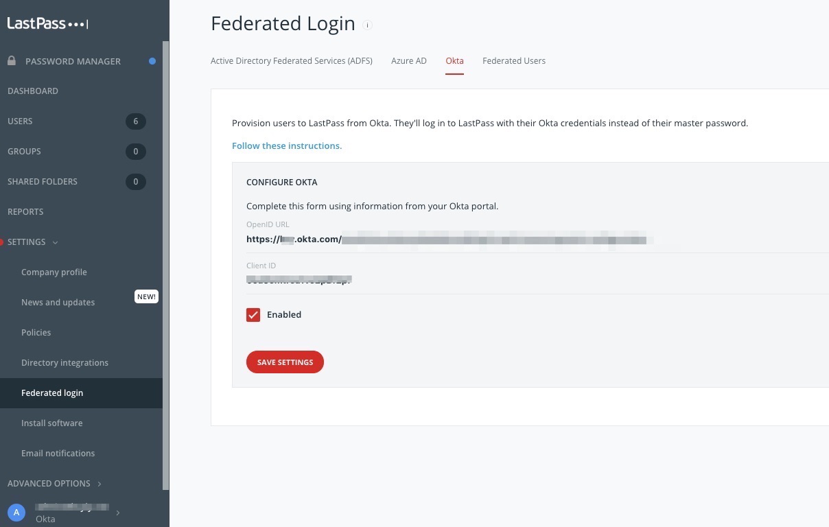 Federated Login