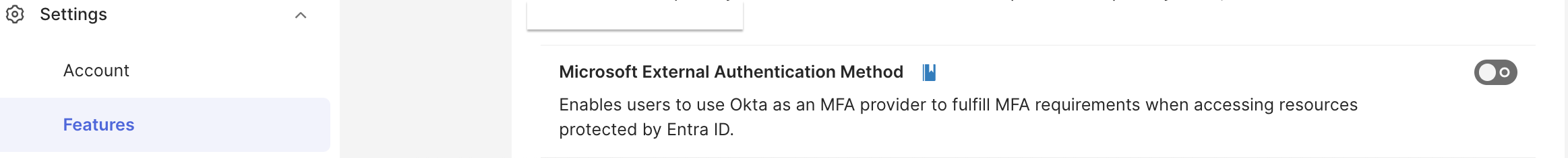 Microsoft External Authentication Method feature