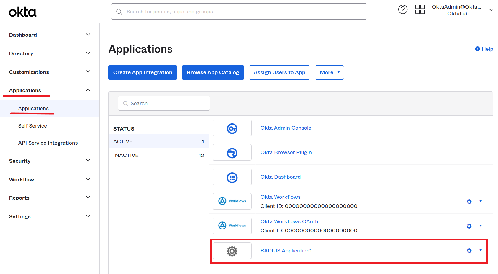 RADIUS Application