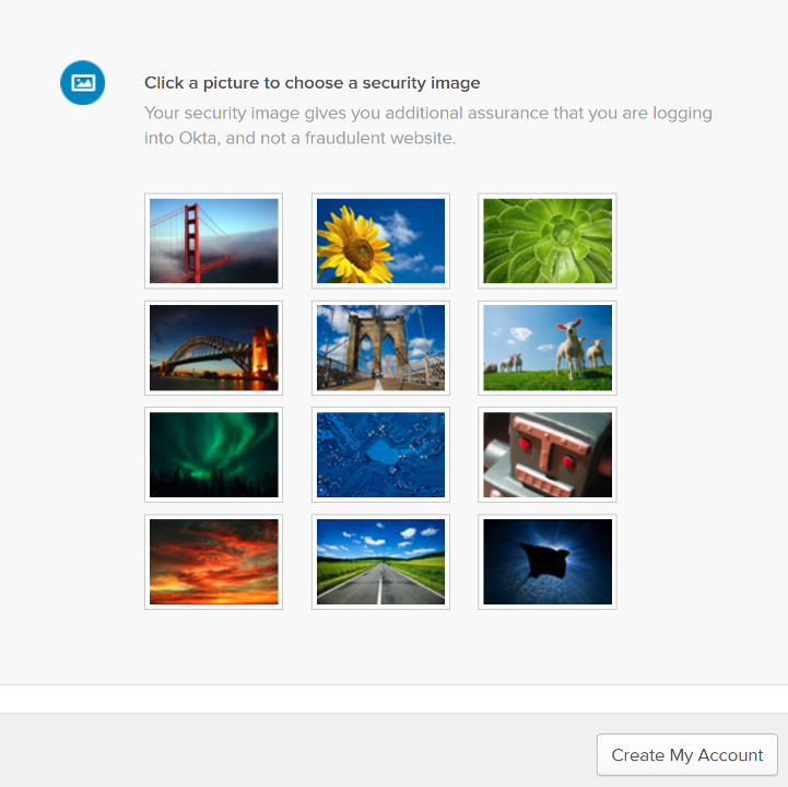 Security Image when account is created