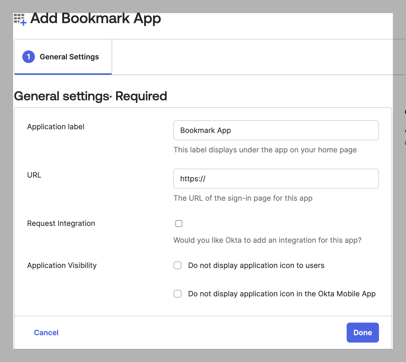 Bookmark App's General Settings