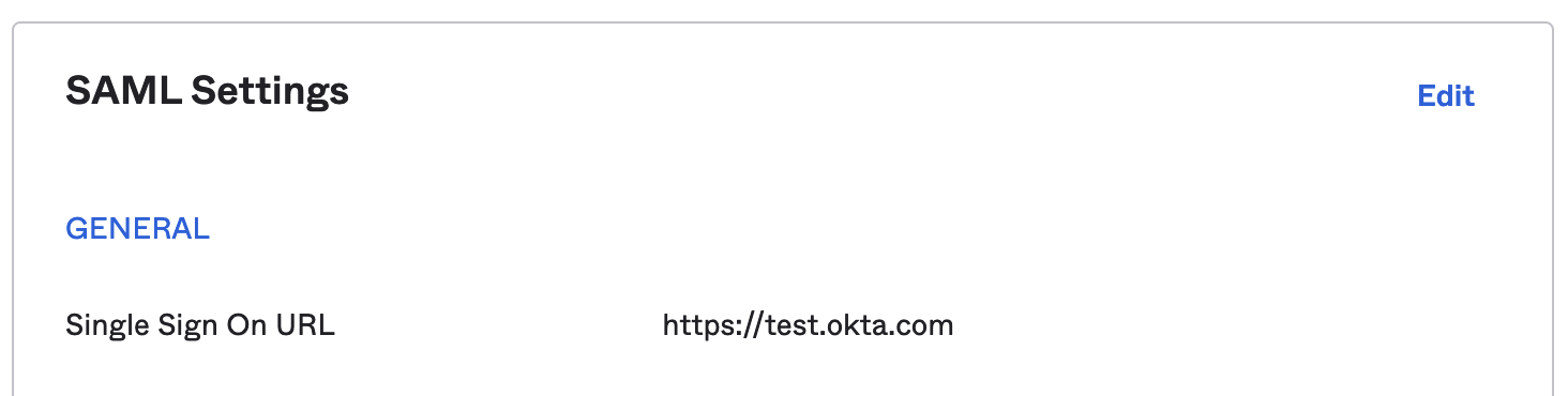SAML Settings