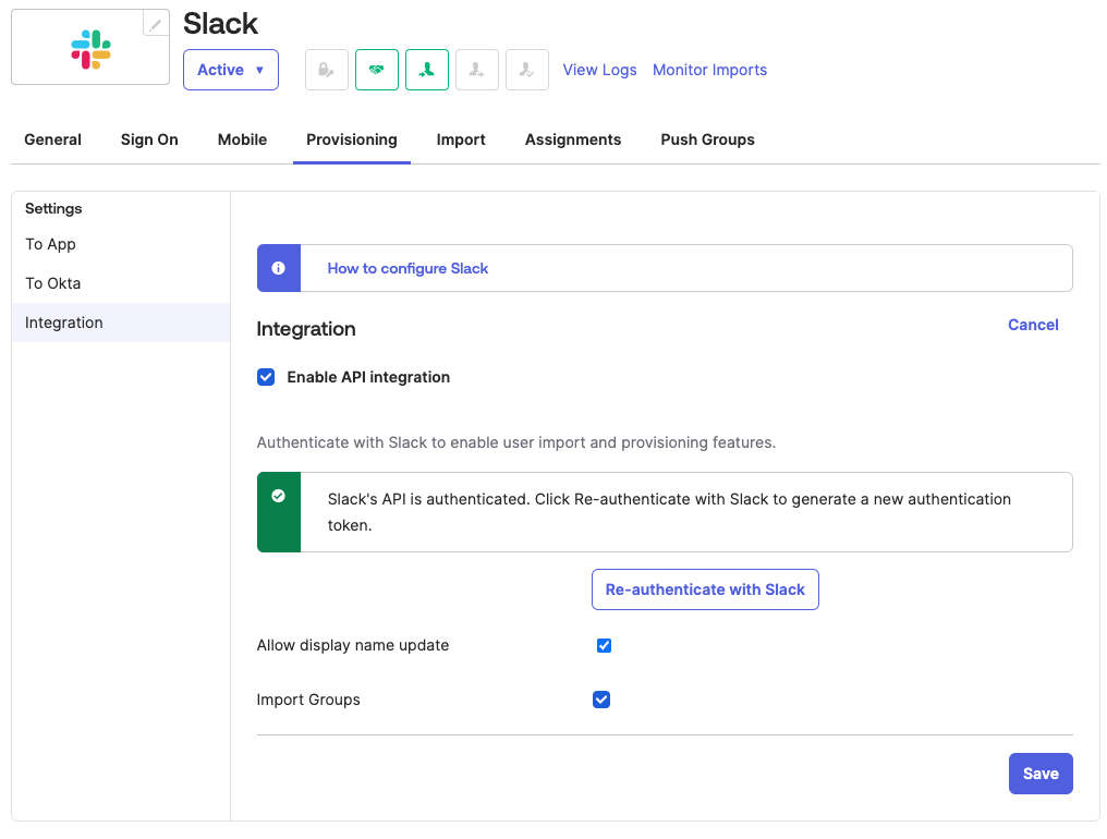 Slack integration