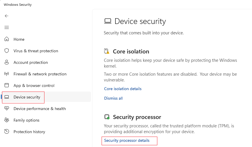 Windows Defender Security Center app