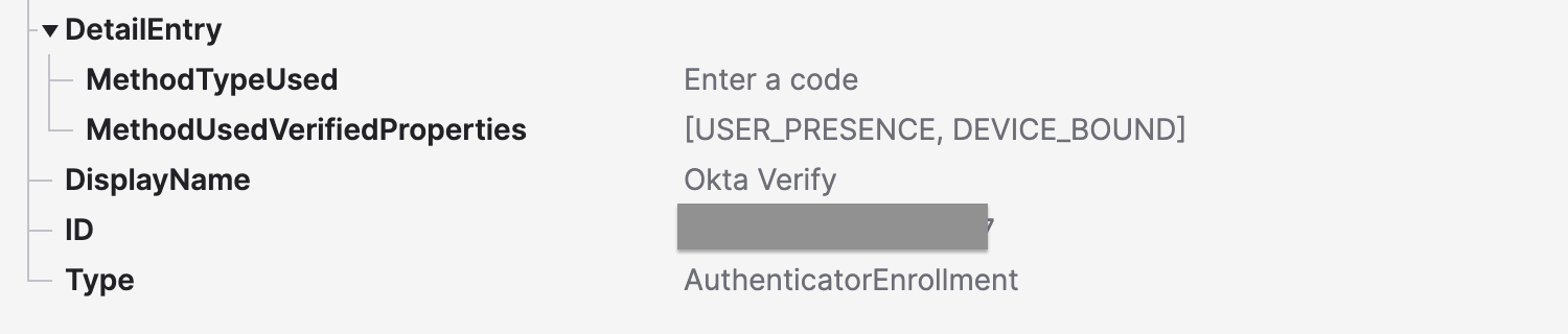 Okta Verify One Time Passcode event