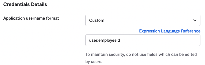Credentials details