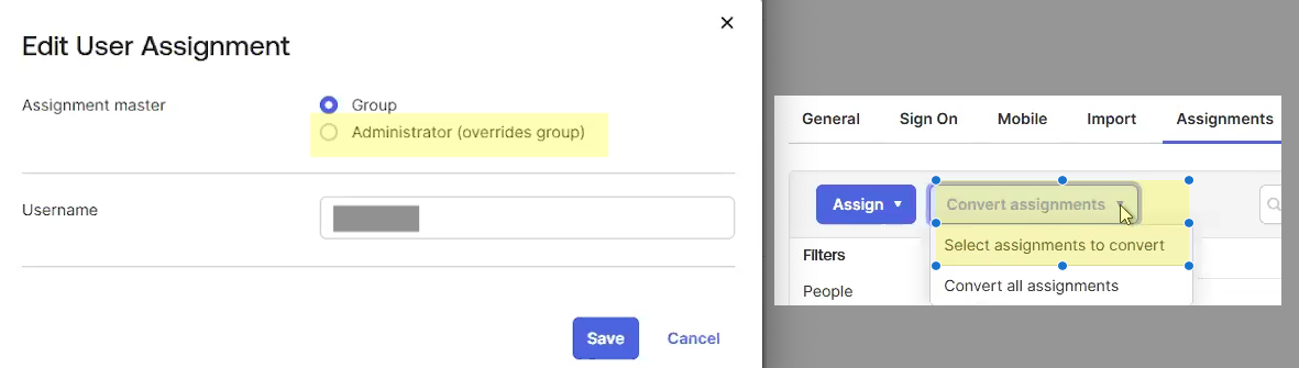 Edit User Assignment