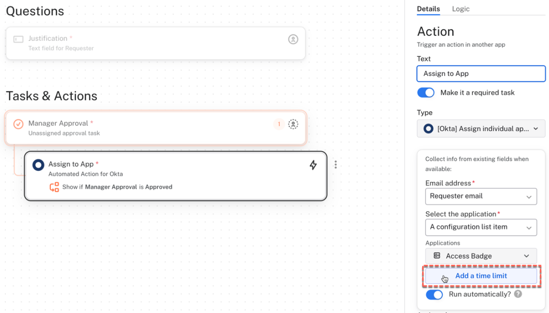“Add a time limit” option