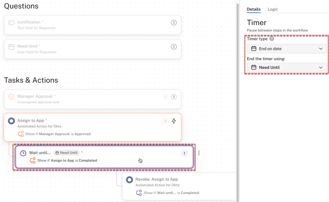 Access Request Workflow with Timer and Revoke steps