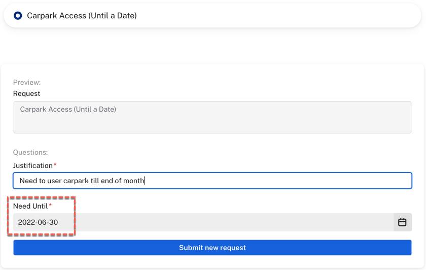 User initiates access request