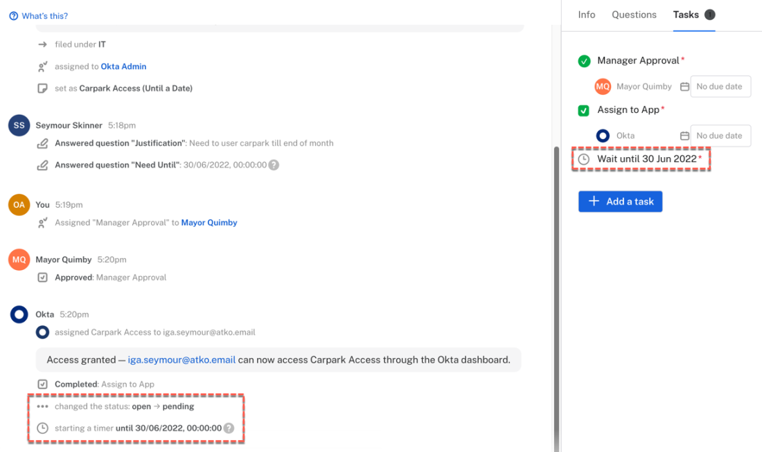 Timer running in workflow