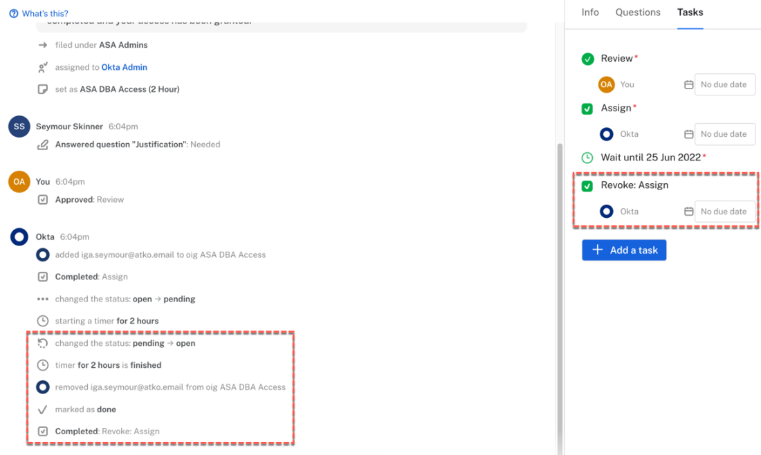 Timer done and access revoked