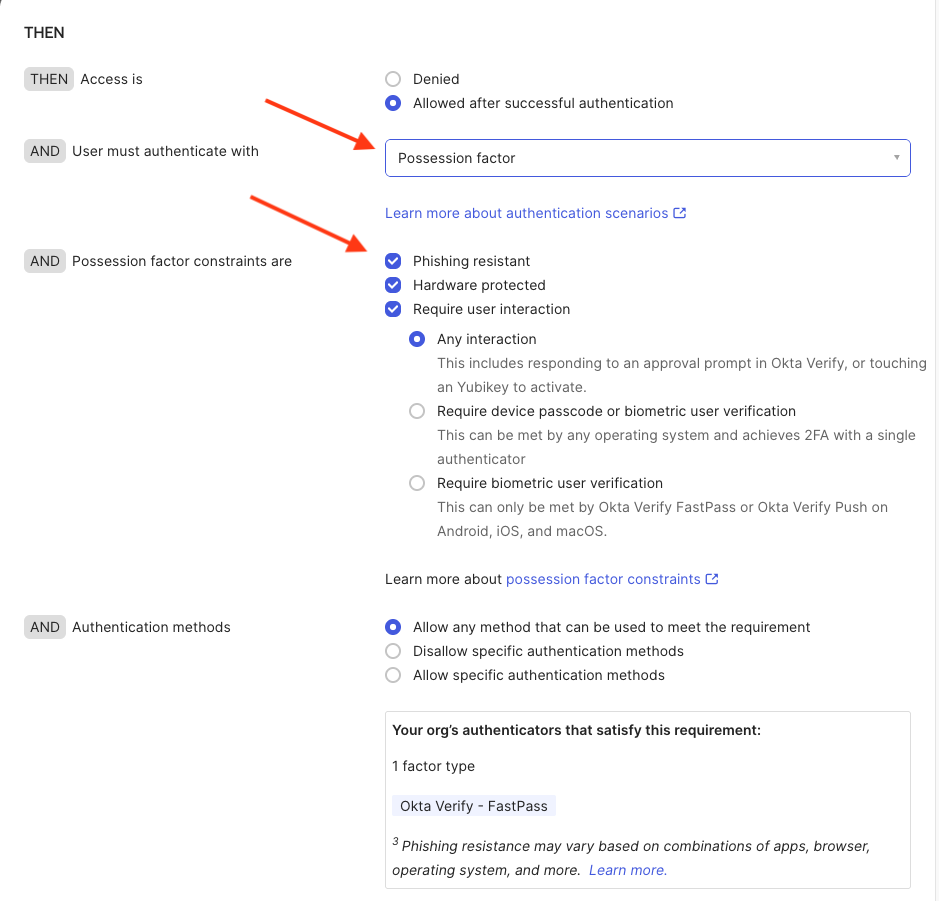 Rule settings