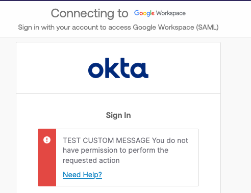 Sign in screen