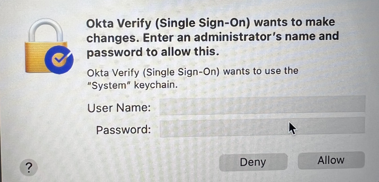 Admin Credentials for Keychain Access