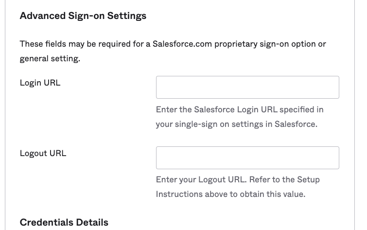 Advanced Sign-on Settings
