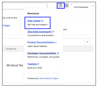 Okta Help Center Link