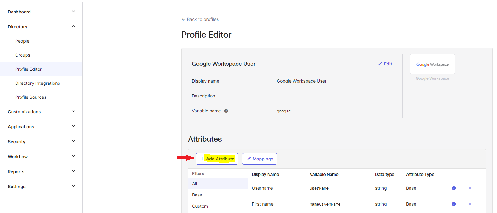 Profile editor