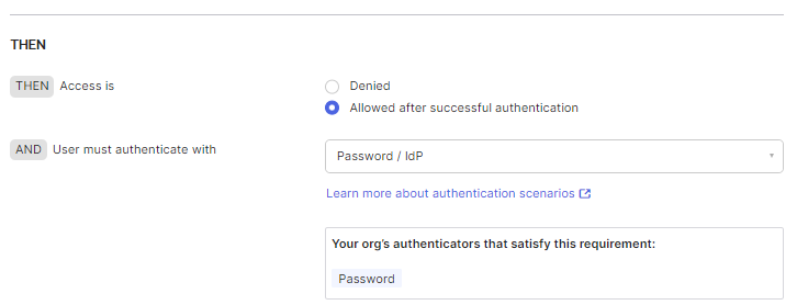 Authentication Policy that only requires "Password"