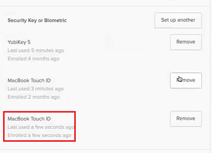 Additional Security Key