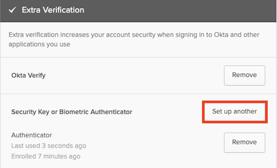 Extra verification