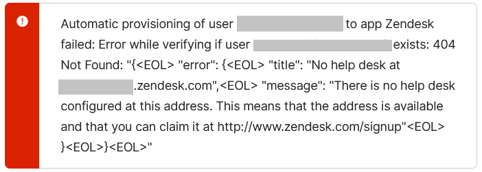 Error message