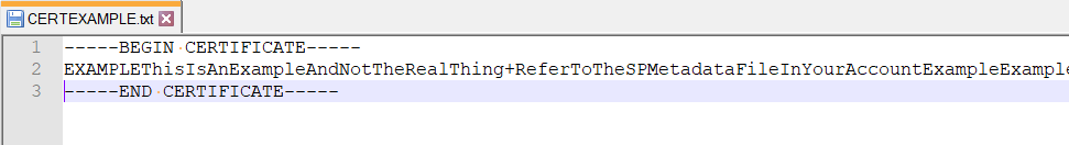 Copied lines from SP metadata file