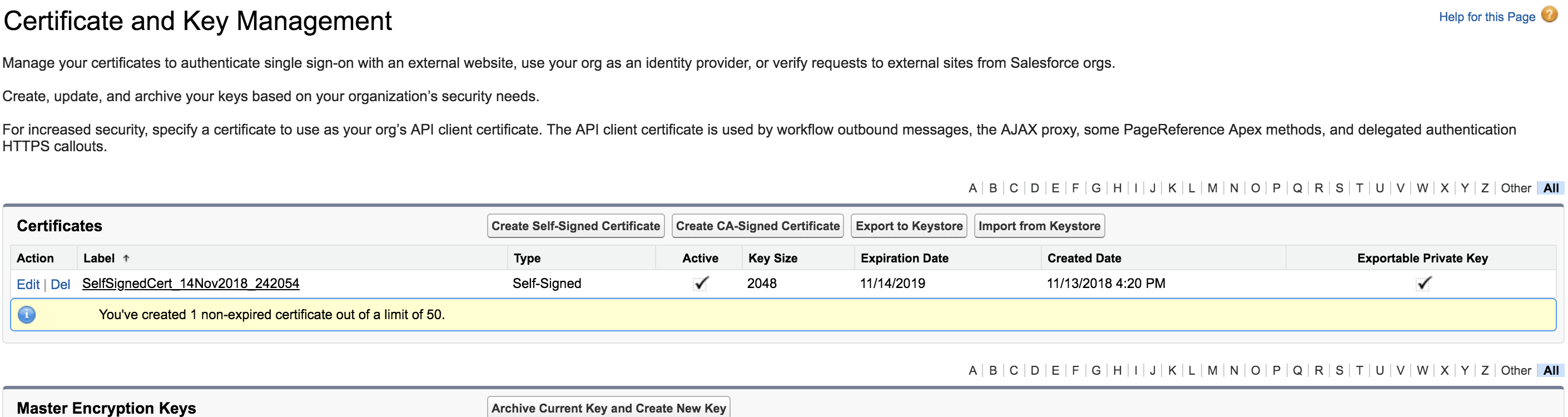 Certificate and Key Management