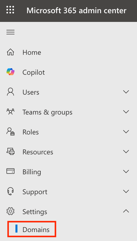 Microsoft UI - Domains